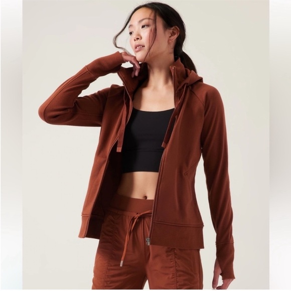 ATHLETA triumph hoodie burgundy size large - Picture 1 of 9